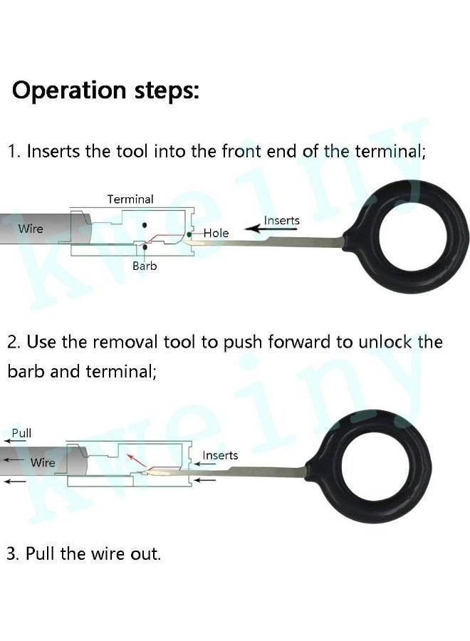 kweiny kweiny Auto Terminals Removal Key Tool Set | Car Electrical Wiring Crimp Connector Extractor Puller Release Pin Kit (11 Pieces)  - Image 5