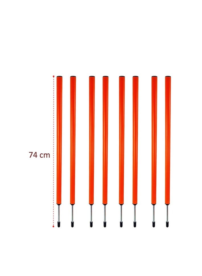 سبال أعمدة أجيليتي للتعرج لتدريب كرة القدم قابلة للطي للبالغين من الجنسين - مجموعة من 4 قطع (5 أقدام × 25 مم) - Image 2