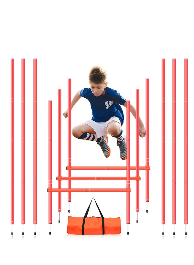 سبال أعمدة أجيليتي للتعرج لتدريب كرة القدم قابلة للطي للبالغين من الجنسين - مجموعة من 4 قطع (5 أقدام × 25 مم) - Image 3