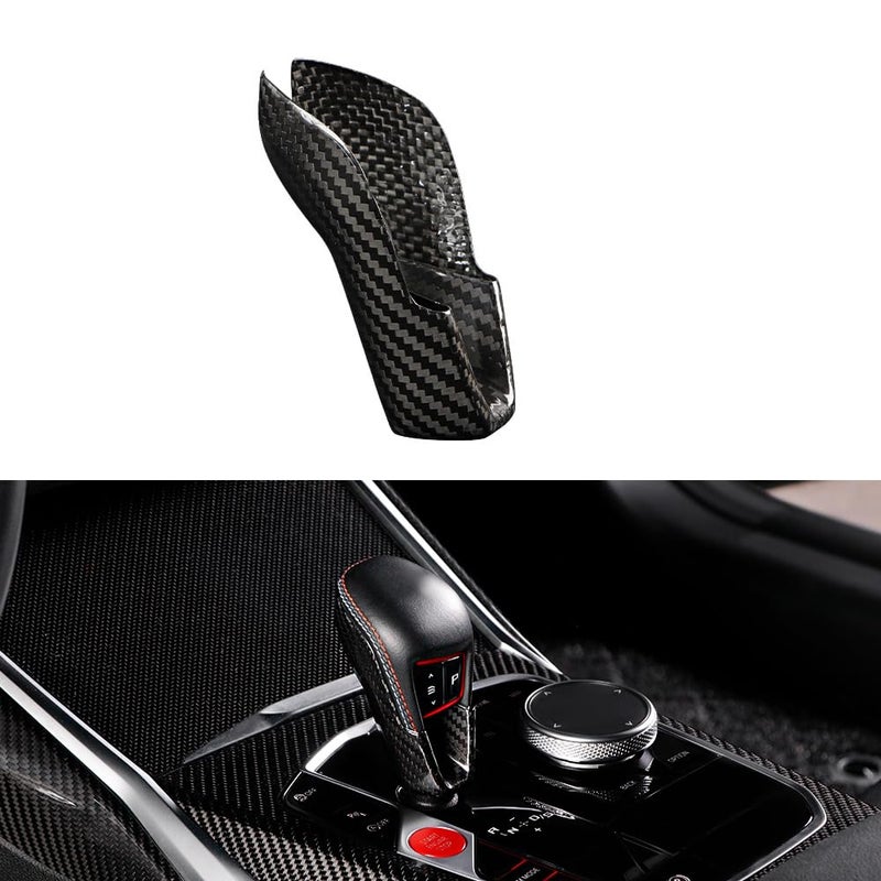 JSWAN Carbon Fiber Gear Shift Knob Cover Fit for BMW M2 G87 M3 G80 M4 G82 G83 2023 to 2025 Automatic Shift Lever Trim Cover Shift Head Shifter Trim Panel Cover Glossy Interior Accessories - Image 2