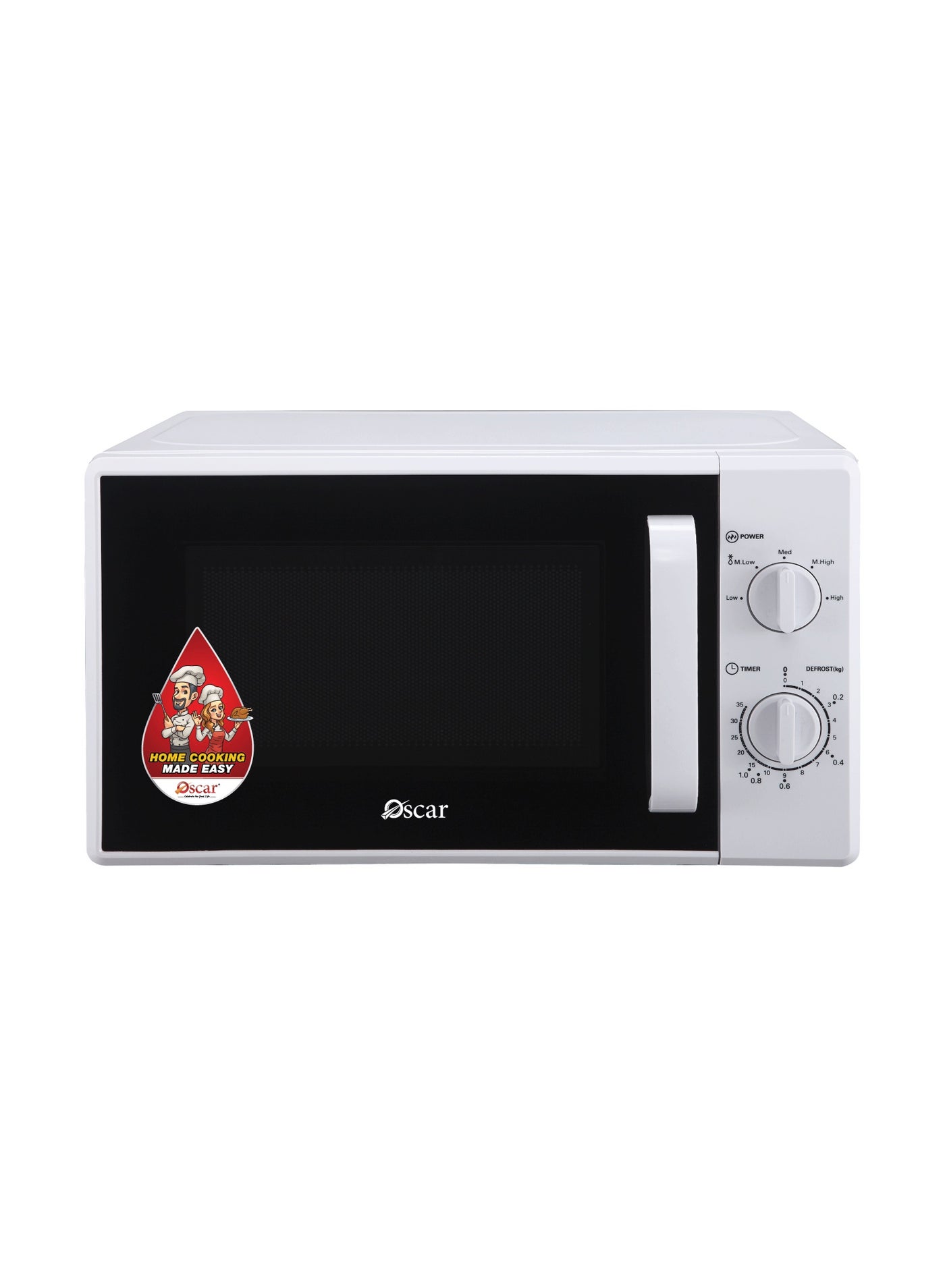 Oscar 20L Microwave Oven 700W, 5 Power Levels | Mechanical Control with 35‑Minute Timer | Defrost by Weight & Time | Best for Home, Office | OMW20M - 2 Year Warranty
