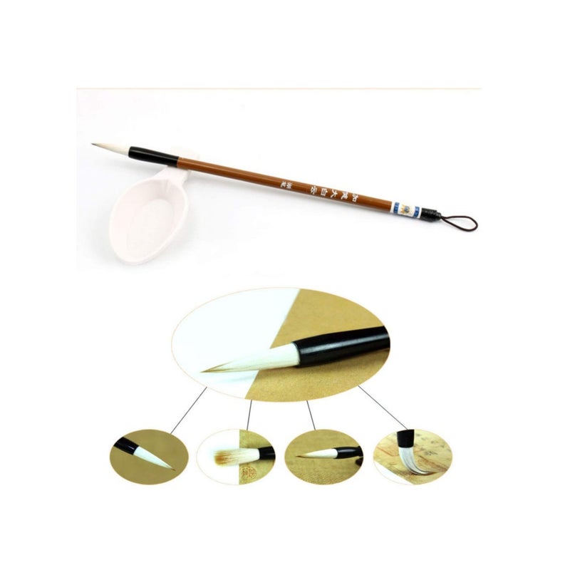 Barakah Chinese Water Paper Calligraphy Set, Reusable Eco-Friendly No Ink Needed Water Writing Cloth Paper with Chinese Brush and Water Dish, Gift Set for Calligraphy Beginners - Image 4