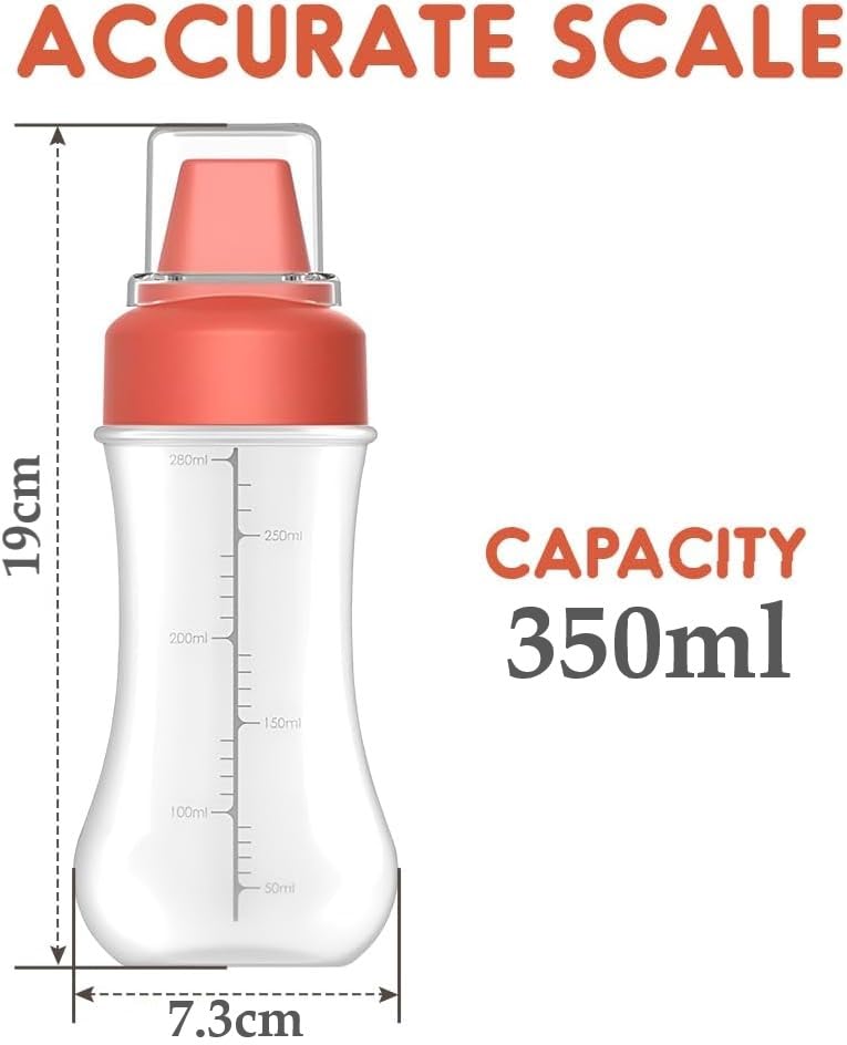 Baskety Porous Squeeze Bottle Condiment Bottles Hot Sauce Dispenser Refillable Five Hole Container with Lid Squirt Bottle Sauce Dispenser Ketchup Bottle for BBQ Oil Hot Sauce Salad Cooking (Red) - Image 2