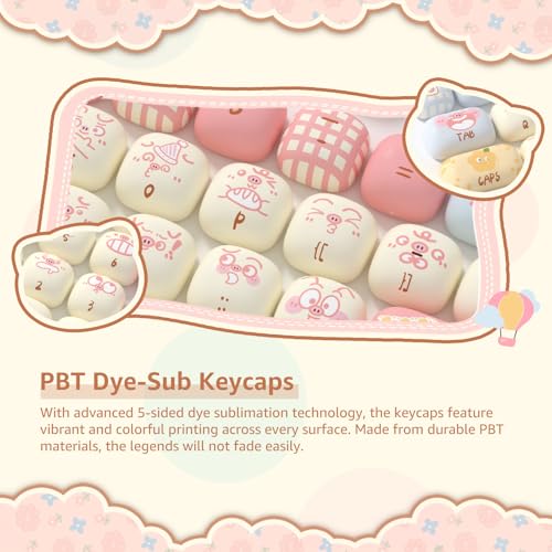 AKKO مجموعة مفاتيح أكو PBT، مفاتيح حفلة الخنزير، مفاتيح MOG بروفايل 139 مفتاح لمفاتيح ميكانيكية - Image 2