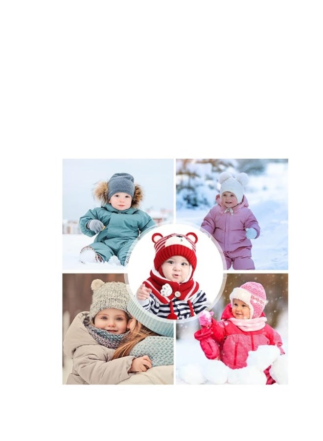 Baby Caps Winter, Beanie Hat & Scarf for Baby, Newborn Toddler Winter Warm Knit Cap, Boys Baby Girl Winter Caps Toddler Winter Hat Knitted Hats, for Autumn Winter Unisex 6 Months to 6 Years - Image 5