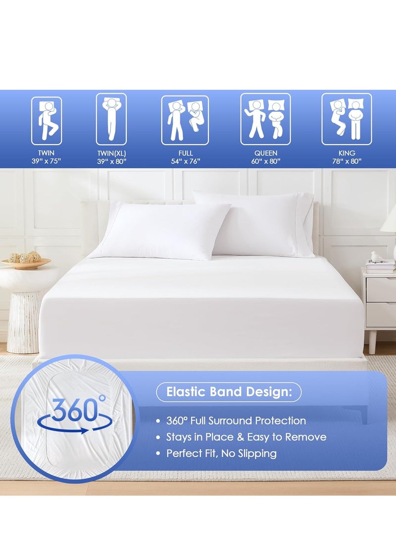 عربست حامي فراش للماء / هيبوالرجينيك سوبر لينة وتنفس الهواء فراش تغطية / لون الصلبة ورقة السرير تغطية / المنزلية / فندق حفاضات الطفل تغطية حامي ( 200cmx200cmx30cm الأبيض ) - Image 2