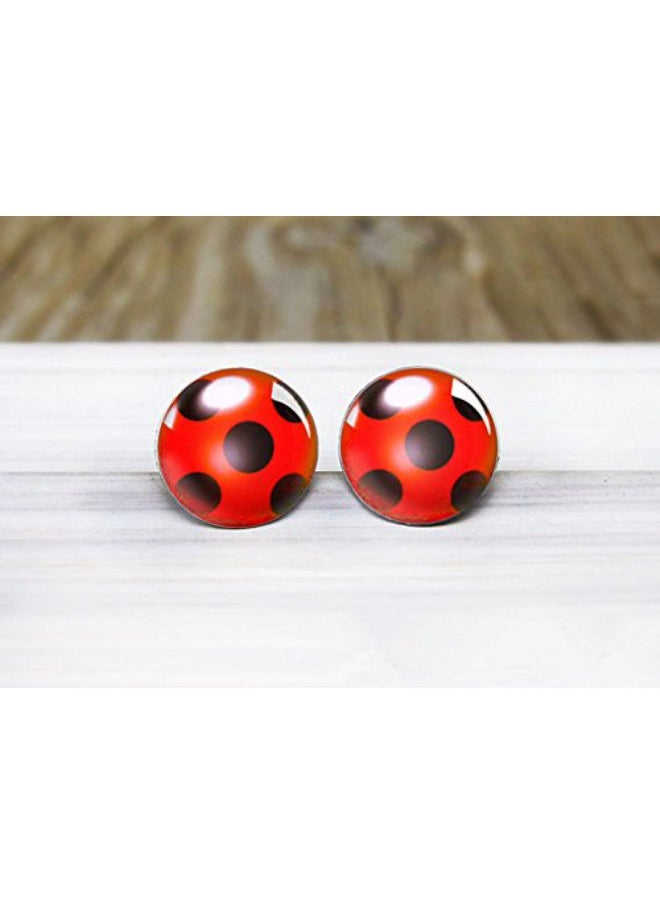 NIBEMINENT - Ladybird Charm Earrings - Image 1