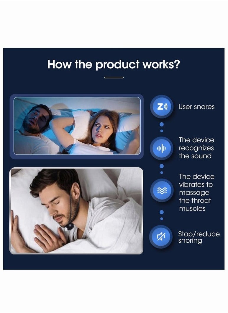 Generic - Anti-snoring device, portable smart anti-snoring device, USB equipped with pulse assist technology, can help snorers improve sleep quality, reduce snoring and help sleep. - Image 1