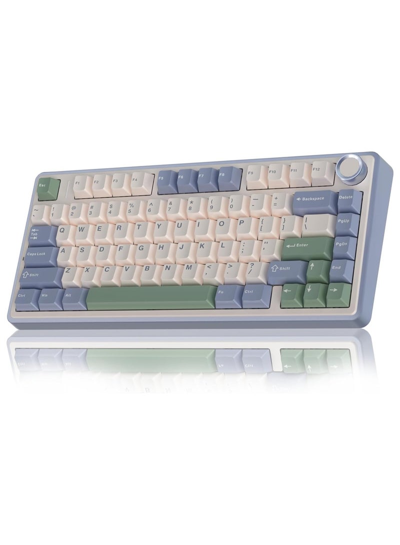 AULA لوحة مفاتيح ميكانيكية لاسلكية F75 75%، لوحة مفاتيح مخصصة قابلة للتبديل السريع، مفاتيح Reaper مسبقة التشحيم، لوحة مفاتيح ألعاب بإضاءة خلفية RGB، لوحة مفاتيح ميكانيكية 2.4 جيجا هرتز/Type-C/BT5.0 - Image 1