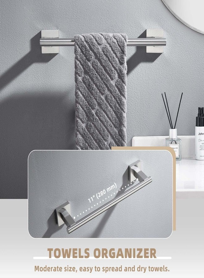 Suyar Bathroom Towel Holder Brushed Nickel, SUS 304 Stainless Steel Hand Towel Bar for Wall, 13.78 Inch - Image 4