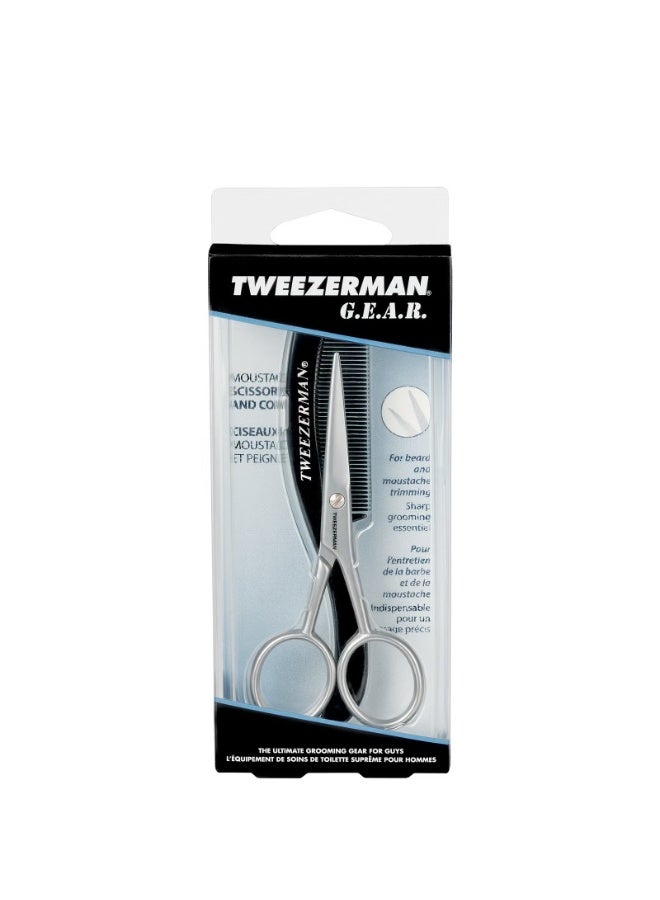 Tweezerman G.E.A.R. Moustache Scissors & Comb - Image 3