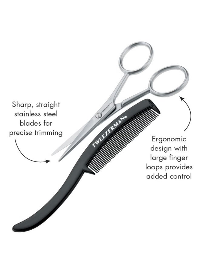 Tweezerman G.E.A.R. Moustache Scissors & Comb - Image 4
