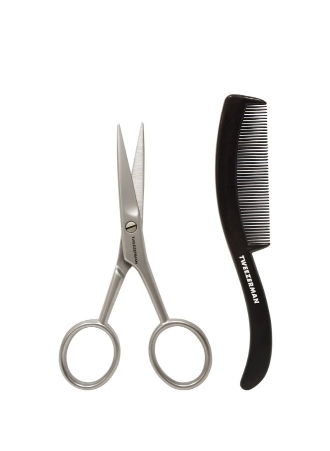 Tweezerman G.E.A.R. Moustache Scissors & Comb - Image 1