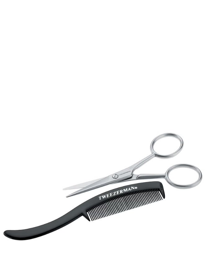 Tweezerman G.E.A.R. Moustache Scissors & Comb - Image 2