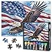 Rebotipy US American Flag Puzzles A Majestic Bald Eagle is Soaring in The Sky Picture Puzzle Power and Freedom Paintings Puzzles Modern Adults Jigsaw Puzzle 1000 Pieces Bald Eagle - Image 4