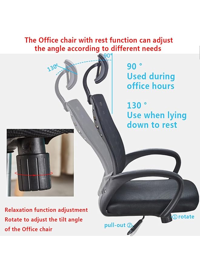 erorex Ergonomic Office Chair Executive Mesh Desk Chair With Adjustable Arm Rests And Lumbar Support High Back With Breathable Mesh Seat Cushion Adjustable Head And Reclines Black  - Image 3
