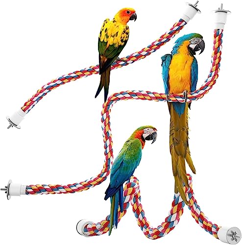 Jusney Bird Rope PerchesParrot Toys 33 inches Rope Bungee Bird Toy 33 inches1 Pack - Image 1