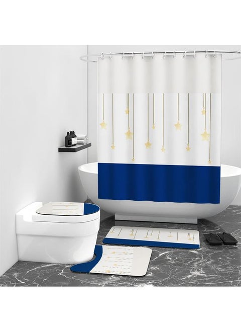 Yongyou Original Flower Shower Curtain Four-Piece Digital Printed Home Bathroom Curtain  Drawing Can Be Set