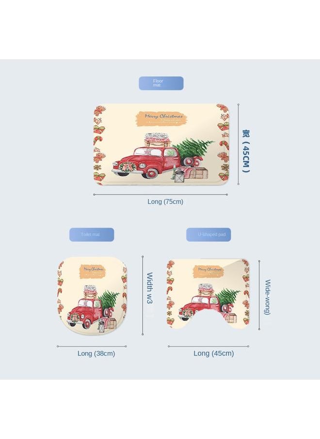 Bluejw - Yongyou Original Flower Shower Curtain Four-Piece Digital Printed Home Bathroom Curtain  Drawing Can Be Set - Image 1