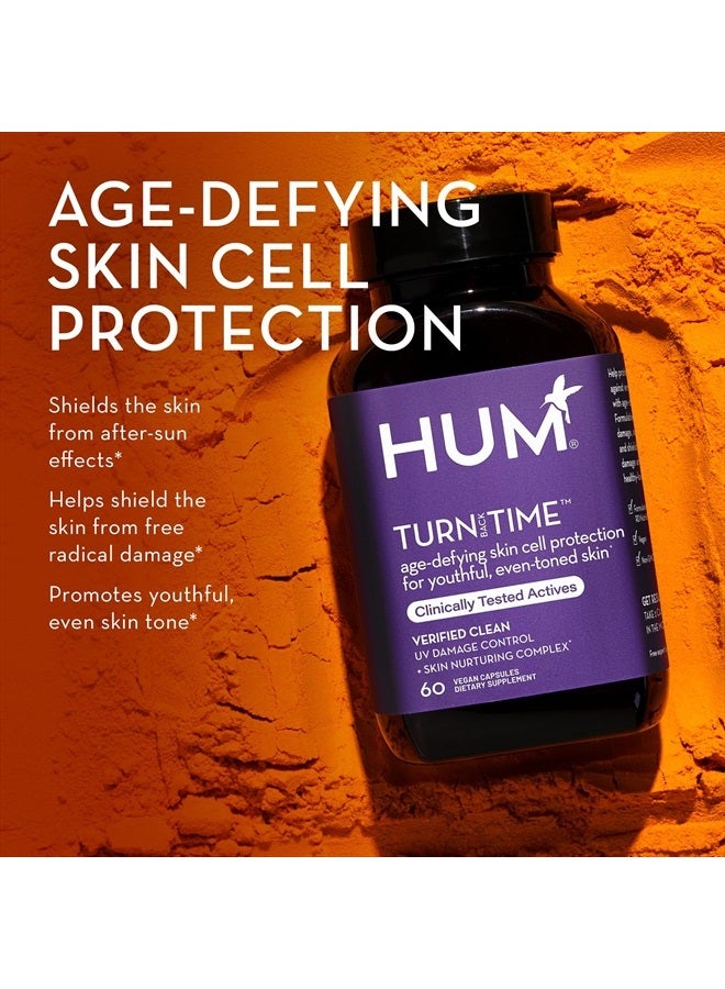 HUM Turn Back Time - Supplement for Youthful Skin with Tumeric, Green Tea Polyphenols & Lutein - Skin Anti Aging Capsules for Even Tone (60-Count) - Image 3
