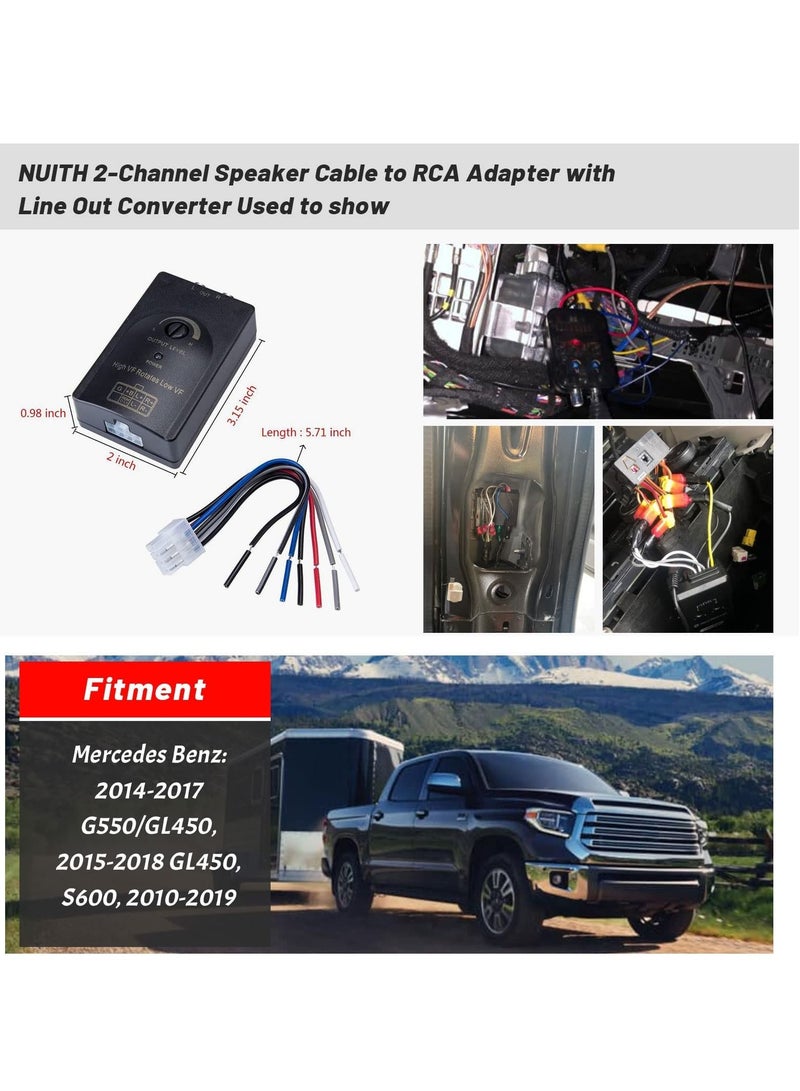 SYOSI Car Stereo Hight to Low Converter, 2 Channel Line Output Convertor with Remote Turn On RCA Car Line Converter Output Adapter - Black - Image 5