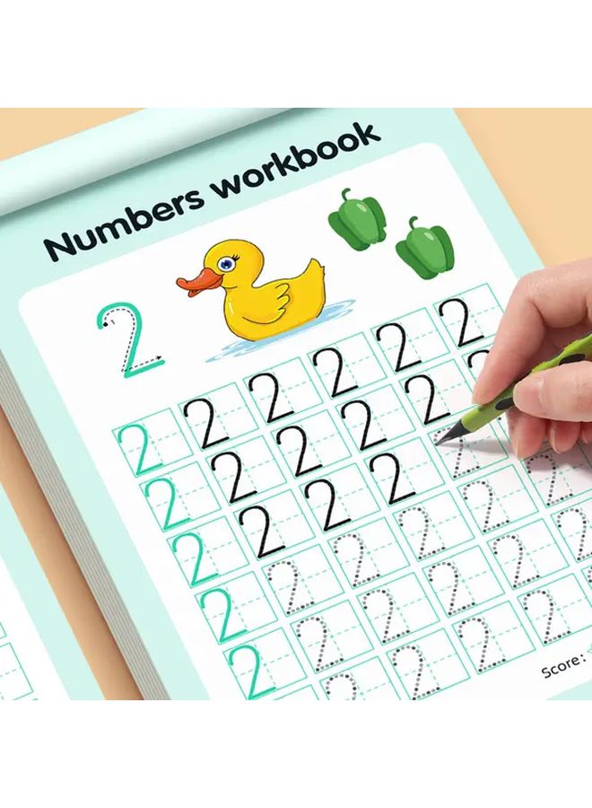 Number Magic Calligraphy Workbook 1pc English Chinese Tracing Handwriting Practice Math Learning Writing Skills Gift Ages 3 - Image 2