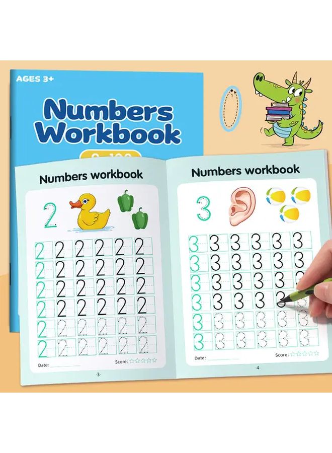Number Magic Calligraphy Workbook 1pc English Chinese Tracing Handwriting Practice Math Learning Writing Skills Gift Ages 3 - Image 3