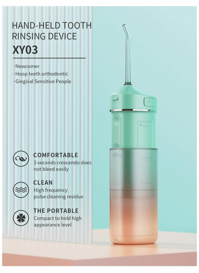 Aookay Cordless Water Flosser Mini Portable Oral Irrigator Telescopic Water Tank 4 Modes 4 Nozzles Unique Light IPX7 Waterproof Water Pick for Teeth Gums Braces Dental Care for Home Travel (White)  - Image 2