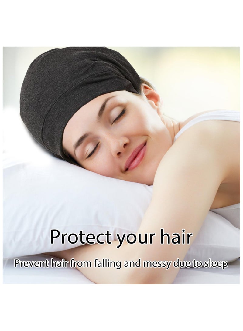 SYOSI Sleep Cap for Hair Care Hair Bonnet for Sleeping Silk Sleep Cap with Wide Elastic Band Night Cap Silk Bonnet Sleep Cap for Curly Hair Silk Hair Wrap for Sleeping Women Hair Care Frizz-Free - Image 2