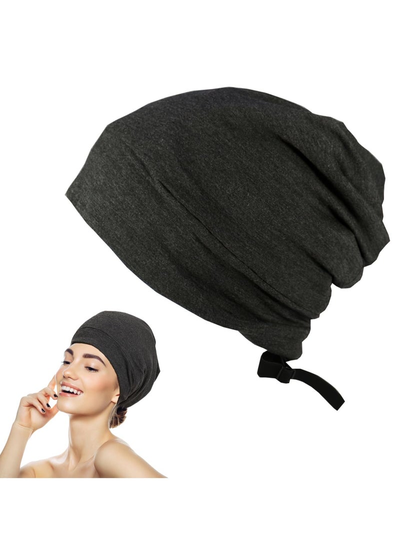 SYOSI Sleep Cap for Hair Care Hair Bonnet for Sleeping Silk Sleep Cap with Wide Elastic Band Night Cap Silk Bonnet Sleep Cap for Curly Hair Silk Hair Wrap for Sleeping Women Hair Care Frizz-Free - Image 1