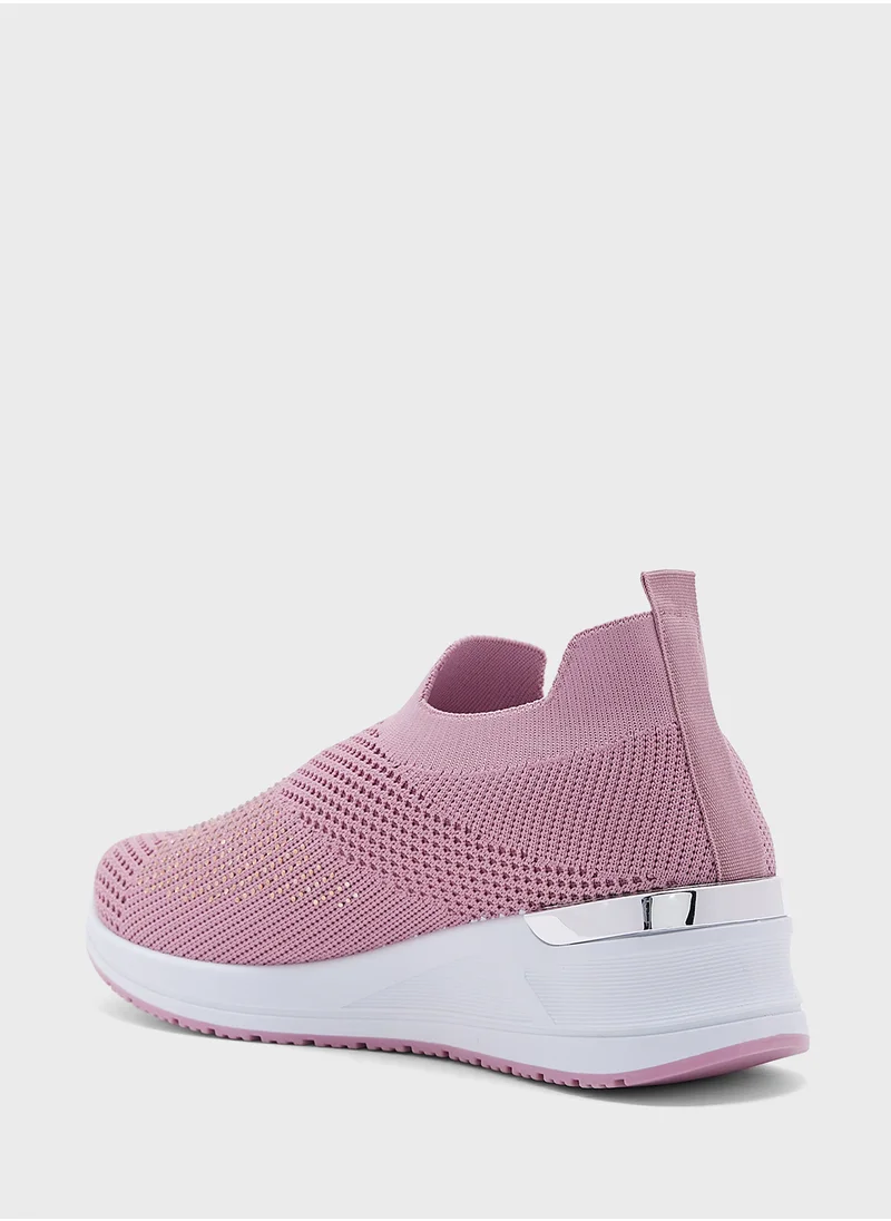 جينجر Breathable Knit Slip On Comfort Shoes