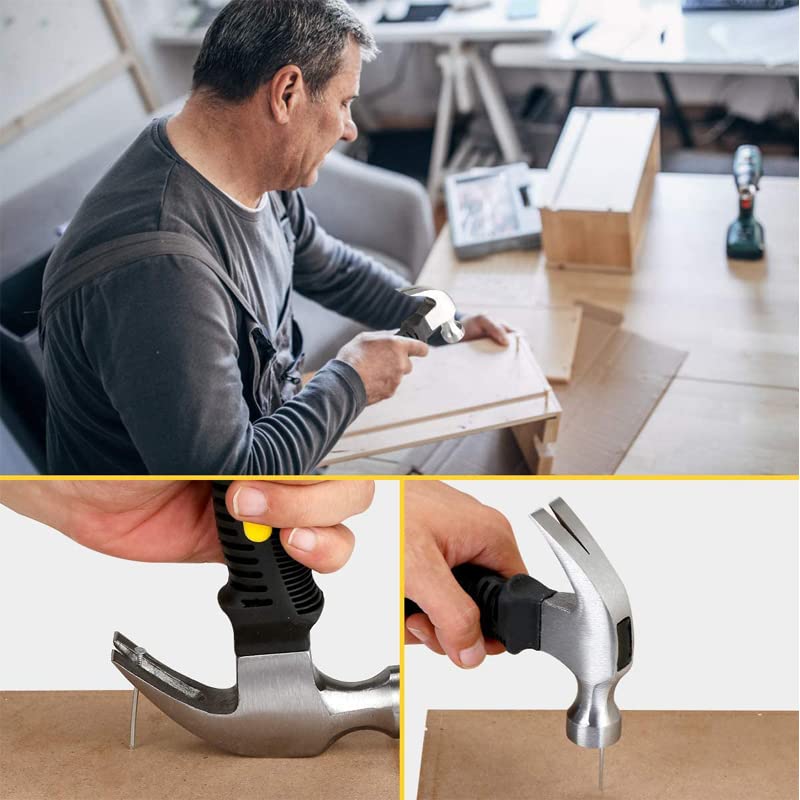 DOOMSDAY Mini Portable Claw Hammer Carpentry Iron Hammers Household Multipurpose Hammer Hardware Tool Car Safety Glass Escape Hammer With Rubber Handle Small And Lightweight Tool For Iron Nails - Image 3