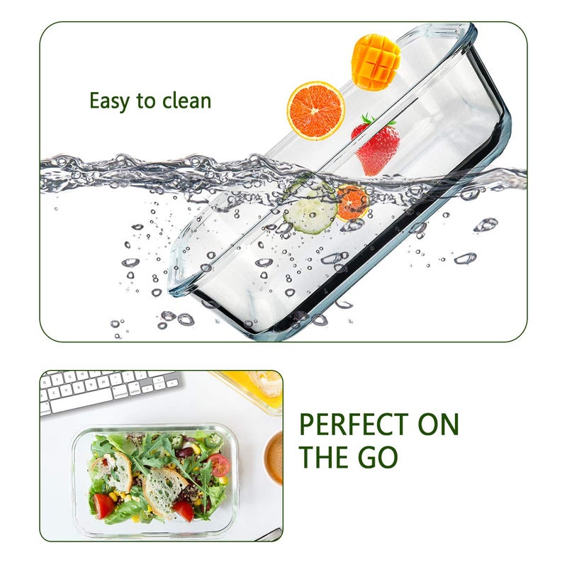 M MCIRCO [8-Pack,29 oz] Glass Meal Prep Containers,Glass Food Storage Containers,Airtight Glass lunch Containers with Lids - Microwave, Oven, Freezer and Dishwasher - Image 5