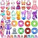 Ecore Fun 15 Items Doll Bathing Suits Pool Accessories Set for 115 inch Girl Dolls 5 pcs Swimsuits 5 Shoes 2 Pool Floaties 1 Set of 3 Diving Suit 1 Toy Seal 1 Surfboard - Image 3