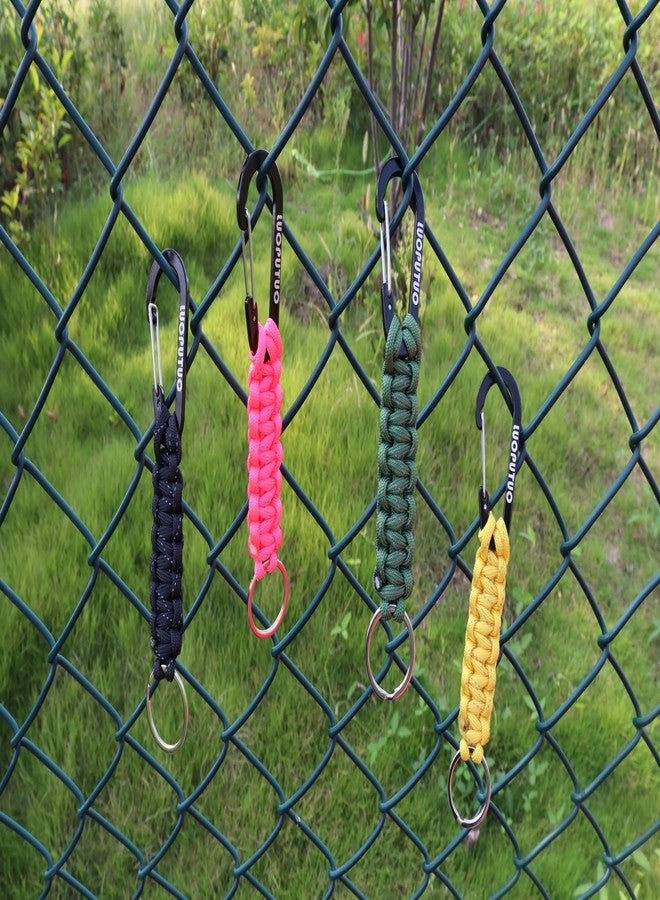 LUOPUTUO 6 Pcs Reflective Strip Paracord Keychain, Braided Paracord Keychain for Backpacks Camping Hiking (Single hook, 6 pcs, 2 Black+1 Pink+1 Blue+1 Yellow+1 Green) - Image 4