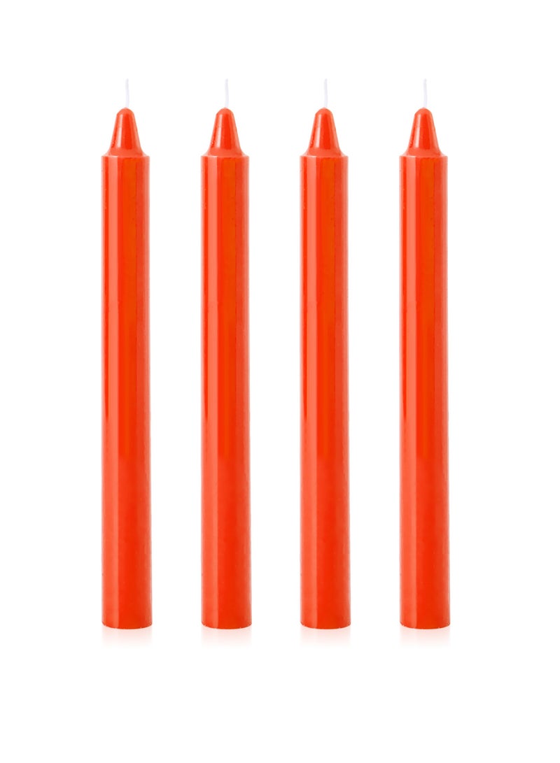 8 Pcs Orange Taper Candles - 8.6 Inch 22cm 0.86 Inch 2.2cm Diameter Unscented Smokeless Dripless Decorative Candlesticks for Home Wedding Party Ramadan Nowruz Centerpiece - Image 4
