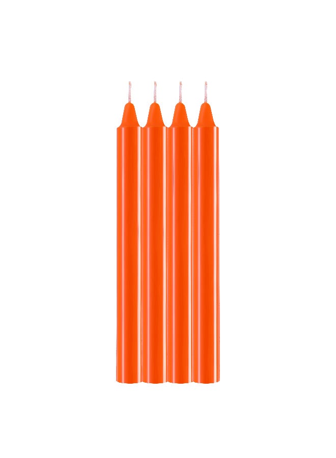 8 Pcs Orange Taper Candles - 8.6 Inch 22cm 0.86 Inch 2.2cm Diameter Unscented Smokeless Dripless Decorative Candlesticks for Home Wedding Party Ramadan Nowruz Centerpiece - Image 2