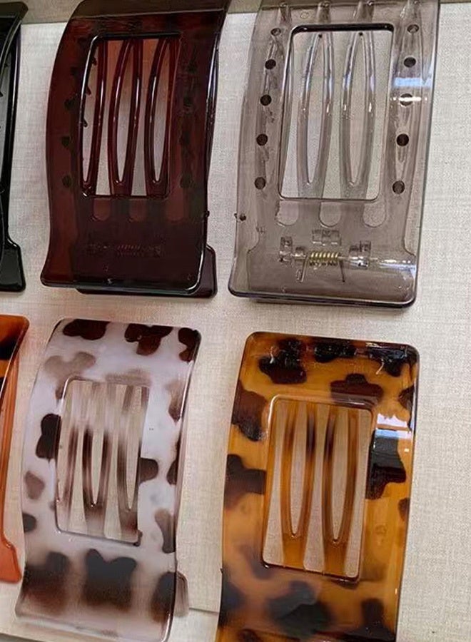 Flat Hair Clips for Women Girls, Matte Lay Flat Claw Clips, Strong Hold Large Side Hair Clip All Hair Types, French Duck Billed Hair Jaw Claw Clip, Non Slip Grip for Daily Styling Tortoise - Image 2