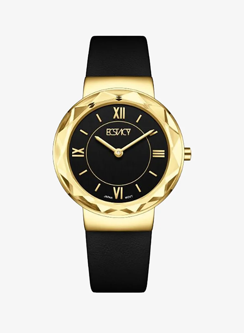 إكستاسي Women's Leather Analog Watch E25506-GLBB - 34.5mm mm