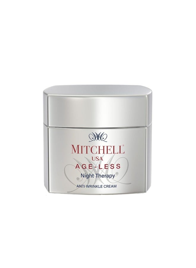 MITCHELL USA Night Therapy Anti Aging Night Cream Reduces Wrinkles, Hydrates Skin & Improves Skin's Texture Lotus Seeds Extract, Brahmi Extract & Cocoa Butter for Unisex All Skin Type, 50g - Image 1
