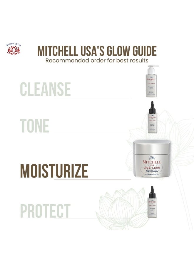 MITCHELL USA Night Therapy Anti Aging Night Cream Reduces Wrinkles, Hydrates Skin & Improves Skin's Texture Lotus Seeds Extract, Brahmi Extract & Cocoa Butter for Unisex All Skin Type, 50g - Image 4