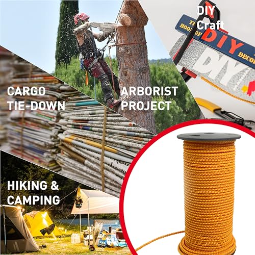 X MONSTER Throw Line 1/8" X 200＇ 100% Polyethylene Rope for Arborists, Tree Climbing, High Limb Throwing, Outdoor Utility Cord (Orange, 200) - Image 4