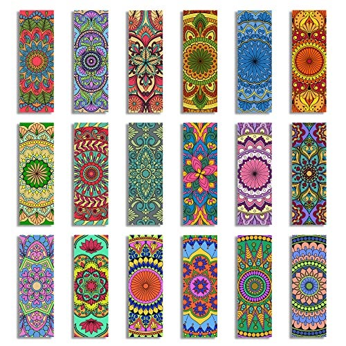 Ambiyaa Set of 18 Handmade Mandala Bookmarks in Indian Colors - Image 1