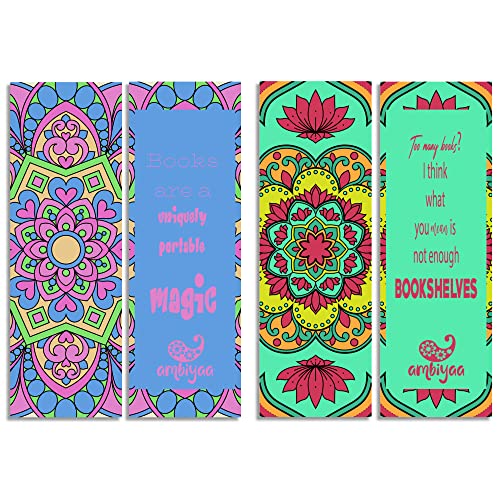 Ambiyaa Set of 18 Handmade Mandala Bookmarks in Indian Colors - Image 4