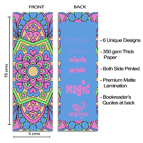 Ambiyaa Set of 18 Handmade Mandala Bookmarks in Indian Colors - Image 2