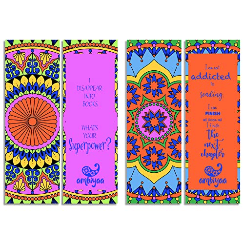 Ambiyaa Set of 18 Handmade Mandala Bookmarks in Indian Colors - Image 5