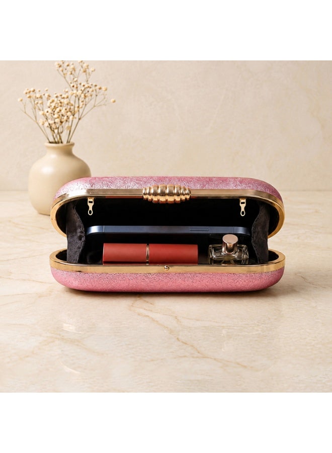 JOHN PAULS Women's Luxury Evening PinkGlow Handmade Clutch Bag with Gold Chain Strap | Elegant Party Clutch Purse for Wedding, Bridal, Prom & Cocktail Events | Designer Style Handbag, Formal Evening Purse & Wedding Guest Bag - Image 5