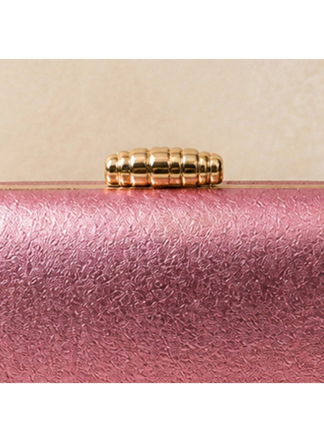 JOHN PAULS Women's Luxury Evening PinkGlow Handmade Clutch Bag with Gold Chain Strap | Elegant Party Clutch Purse for Wedding, Bridal, Prom & Cocktail Events | Designer Style Handbag, Formal Evening Purse & Wedding Guest Bag - Image 4