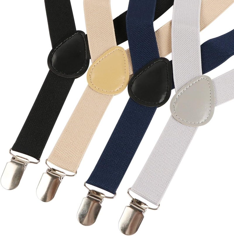 kilofly 4 Sets Boys Pre-tied Adjustable Neck Bow Ties + Elastic Suspenders Pack - Image 2