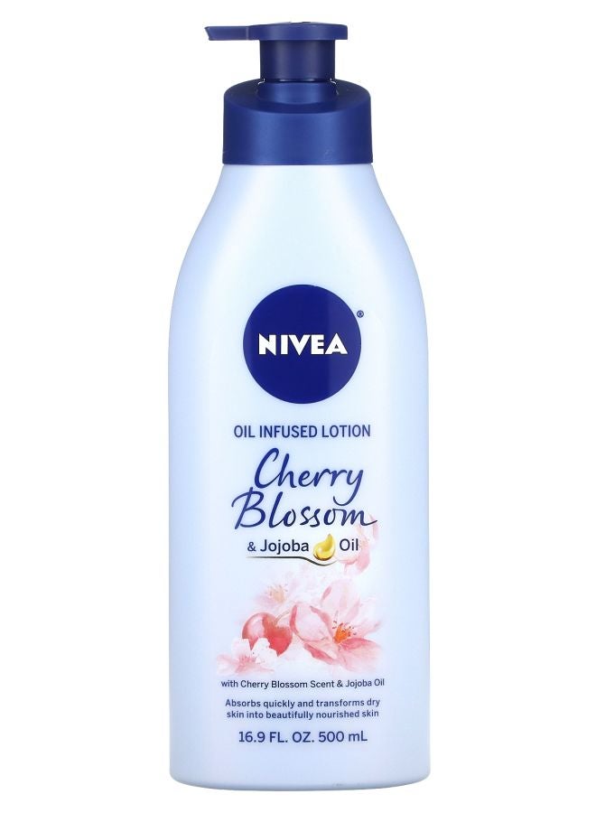 Nivea لوشن معزز بالزيت برائحة زهر الكرز وزيت الجوجوبا 16.9 أونصة سائلة (500 مل)